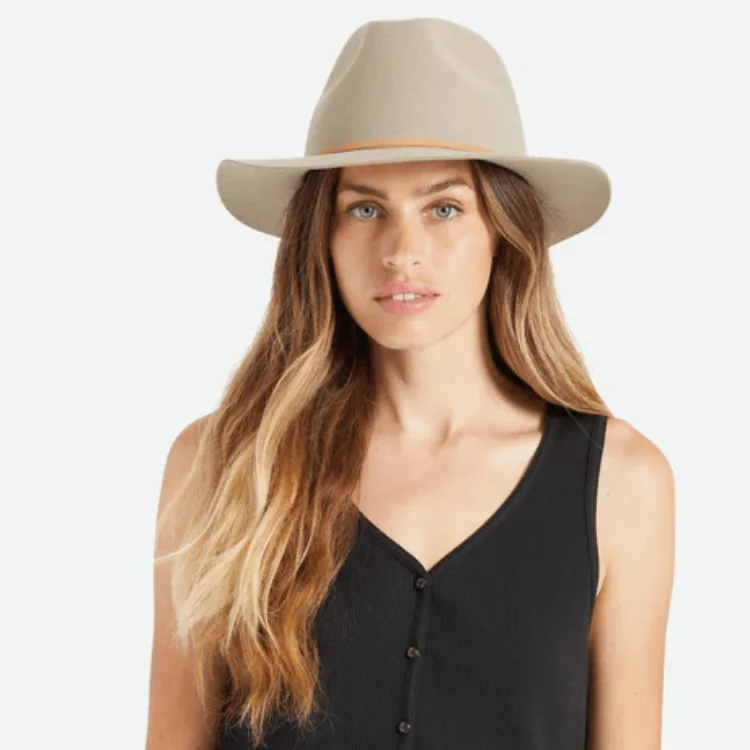 Beanies & Headbands for Tall People-Brixton Wesley Fedora - Safari