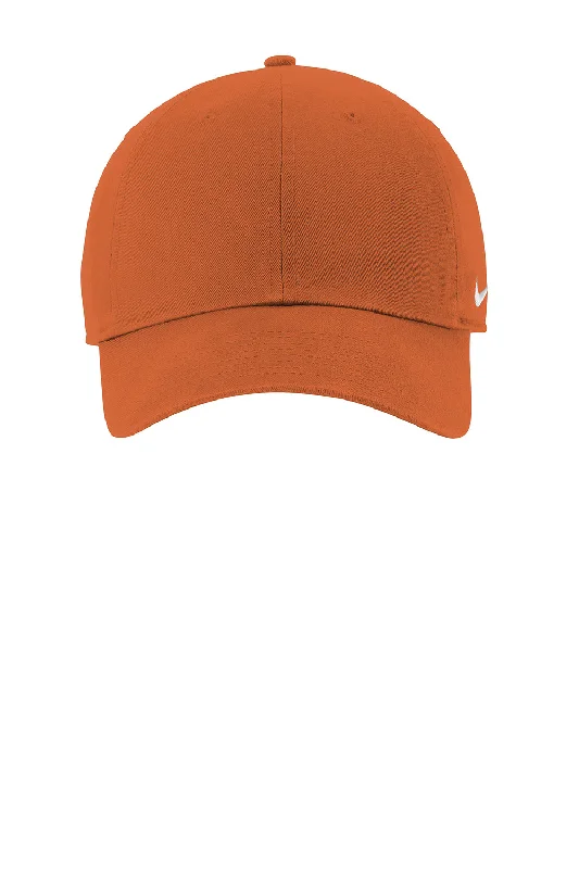 Mens hats with rugged patterns-Nike Mens Heritage 86 Adjustable Hat - Desert Orange