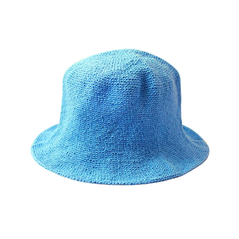 bucket hats for laid-back summer looks-Florette Crochet Bucket Hat in Periwinkle Blue by BrunnaCo