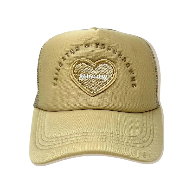 Womens Hats with fog designs-Women's Game Day Trucker Hat In Tan