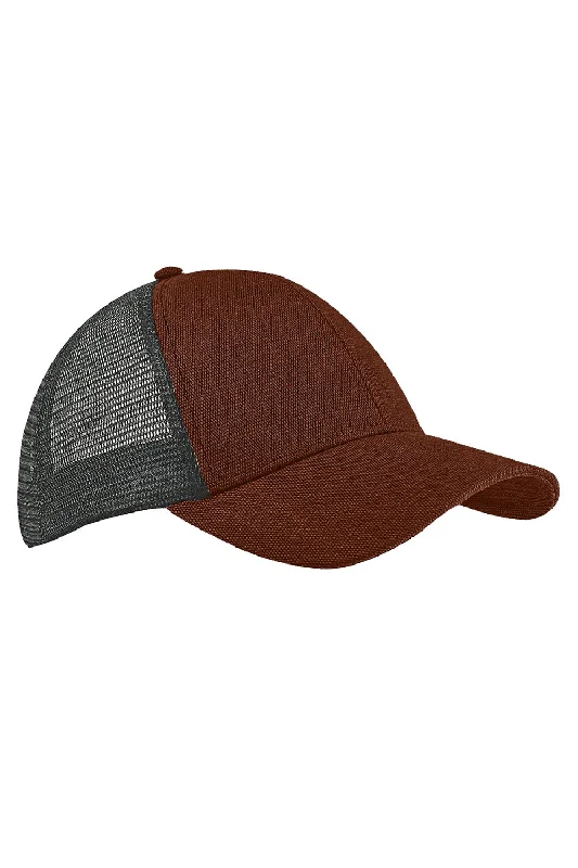 Mens hats with trendy designs-Econscious Mens Washed Hemp Blend Snapback Trucker Hat - Sienna/Black