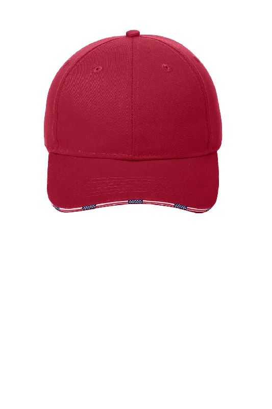 Mens hats for outdoor sports-Port Authority Mens Adjustable Hat - Deep Red