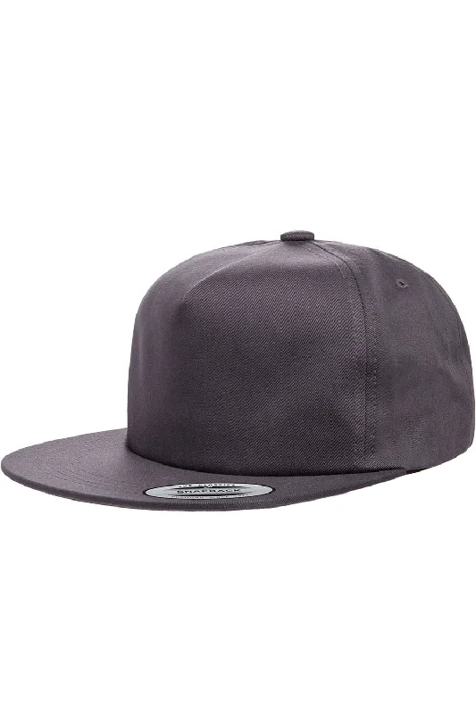 Mens hats for winter hikes-Yupoong Mens Adjustable Hat - Charcoal Grey