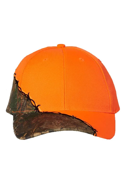 Mens hats for hunting-Kati Mens Camo w/ Barbed Wire Adjustable Hat - Blaze/XTRA