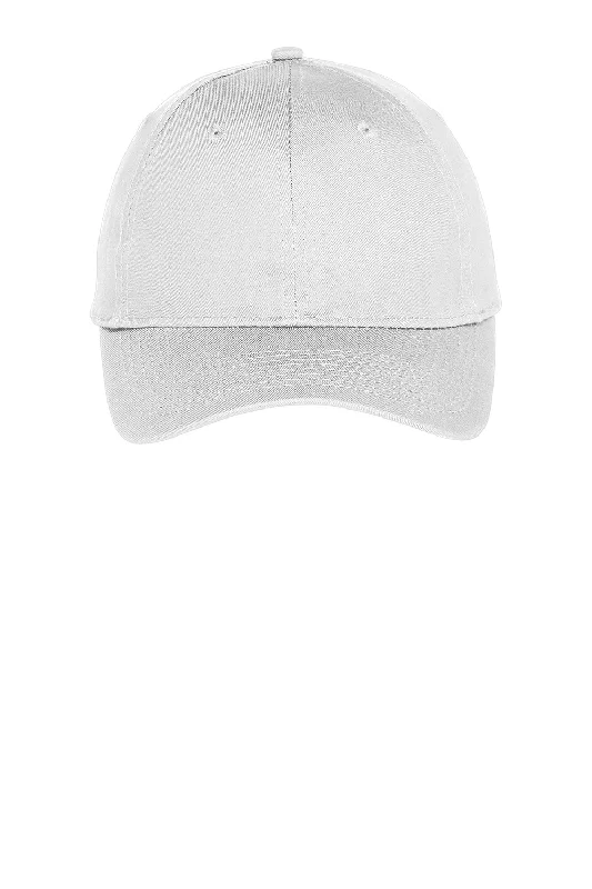 Mens hats with dry technology-Port & Company Mens Twill Adjustable Hat - White