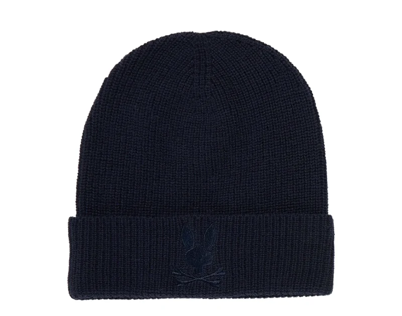 Wool hats for all-day winter warmth-Psycho Bunny Allen Merino Wool North Sea Beanie B6A988U1HT-NRS