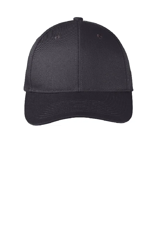 Mens hats with modern patterns-Port Authority Mens Fine Twill Snapback Hat - Graphite Grey