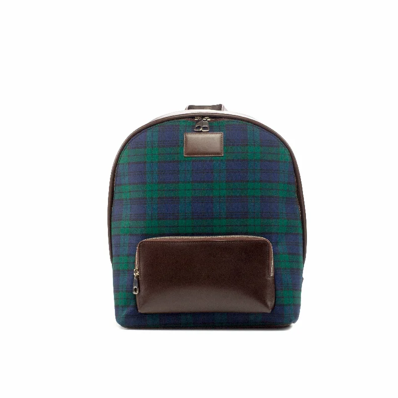 Mens hats with bold stripes-DapperFam Luxe Men's Back Pack in Blackwatch Sartorial