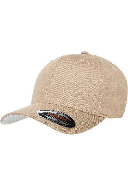 Mens hats for active fitness-Flexfit Mens Stretch Fit Hat - Khaki