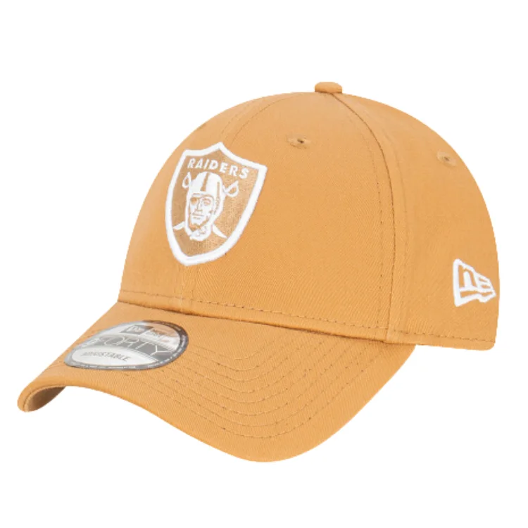 Beanies & Headbands with Premium Quality-New Era Las Vegas Raiders 9FORTY Cap - Wheat/White