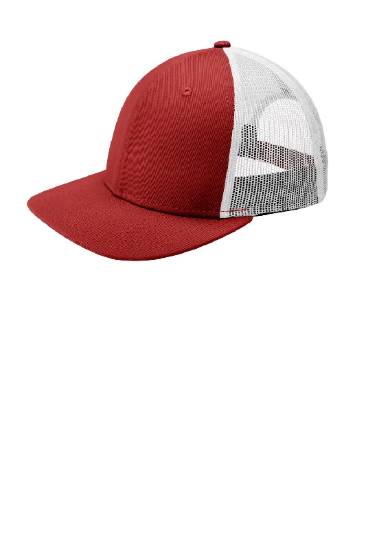 Mens hats for nature walks-New Era Mens Low Profile Snapback Trucker Hat - Scarlet Red/White