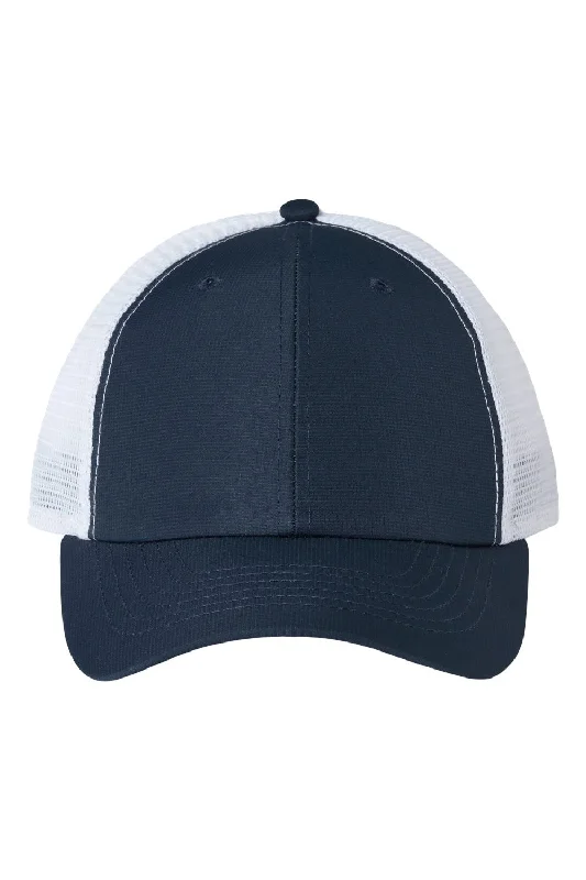 Mens hats for evening strolls-Imperial Mens The Original Sport Mesh Moisture Wicking Snapback Hat - True Navy Blue/White