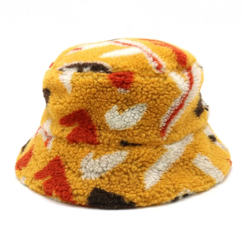 Wool hats for long outdoor walks-Fendi Bucket Hat Polyester Wool Yellow