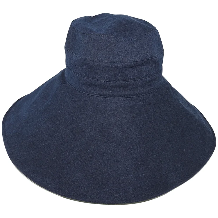 Beanies & Headbands with Solid Knit-Avenel Shapeable Wide Brim Hemp Hat - Navy