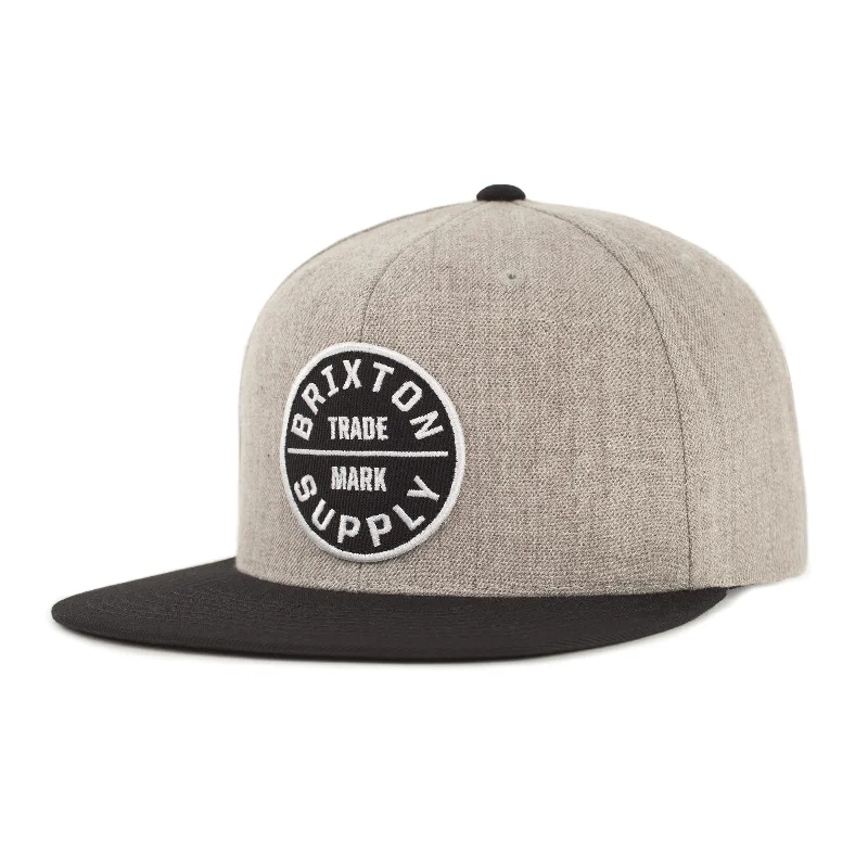 Beanies & Headbands with Retro Look-Brixton Oath III Snapback - Light Heather Grey/Black Peak