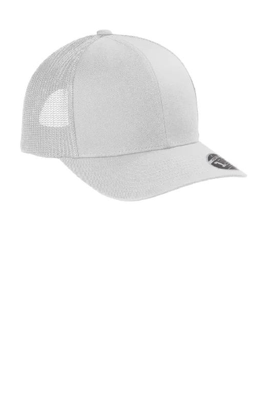 Mens hats with modern patterns-TravisMathew Mens Cruz Adjustable Trucker Hat - White