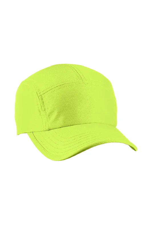 Mens hats for trail hiking-Big Accessories Mens Pearl Performance Adjustable Hat - Neon Yellow