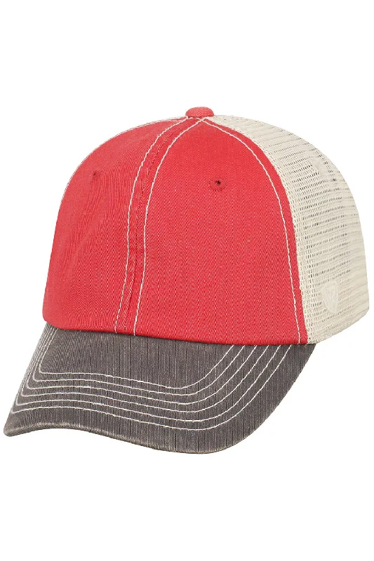 Mens hats with sporty design-J America Mens Offroad Snapback Hat - Red