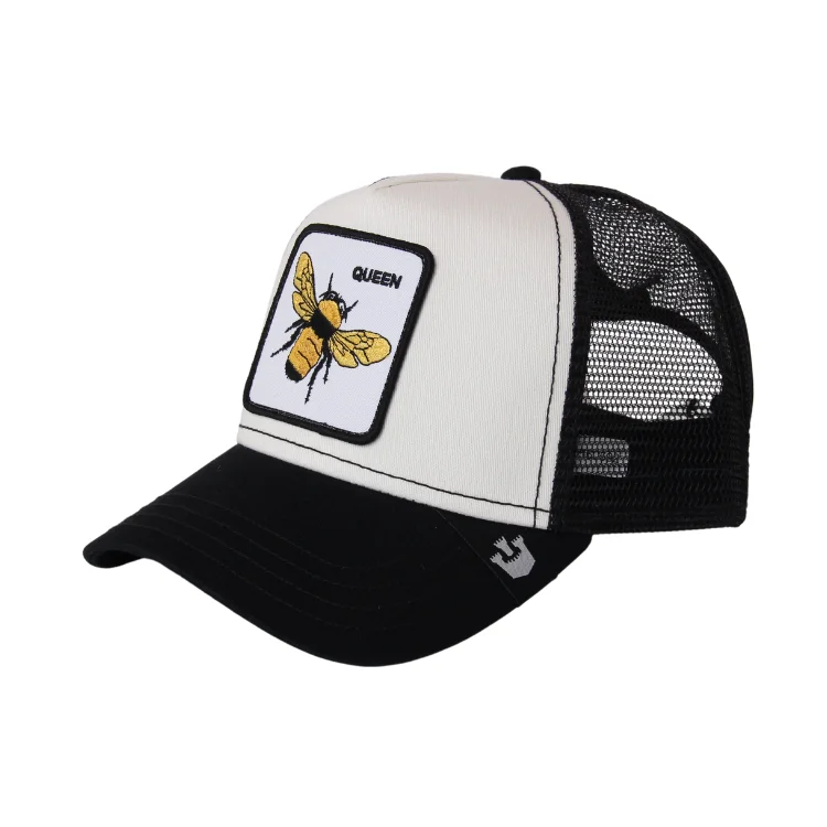 Beanies & Headbands with Loud Accents-Goorin Brothers The Queen Bee Trucker - Black/White