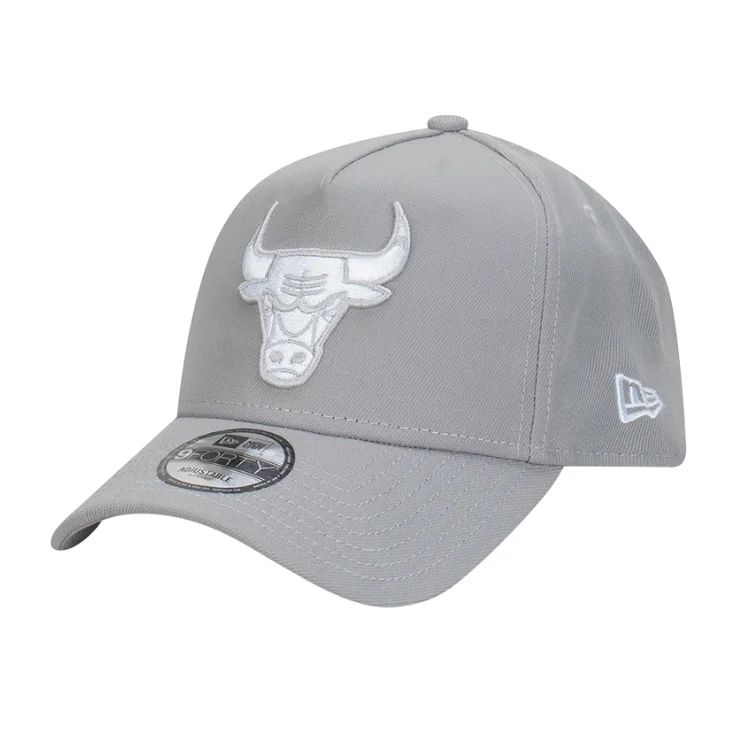 Beanies & Headbands with Dense Knit-New Era Chicago Bulls 9FORTY A Frame Cap - Grey/White