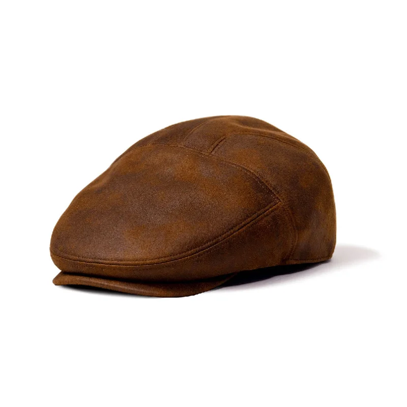 Beanies & Headbands with Subtle Hues-Saint Martin - Faux Leather Ivy Cap