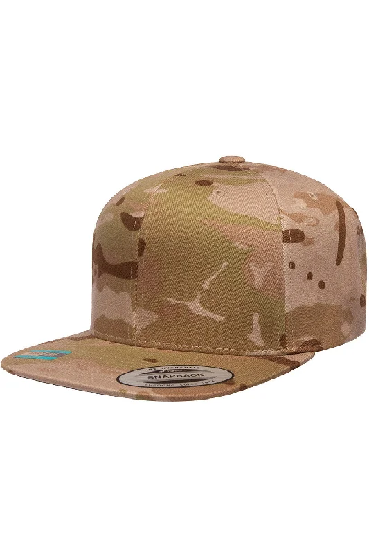 Mens hats for casual wear-Yupoong Mens Multicam Snapback Hat - Arid Multicam