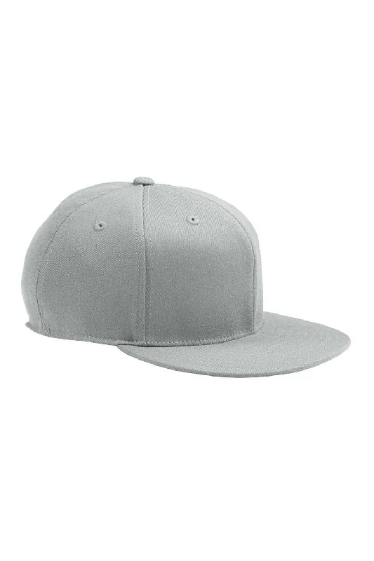 Mens hats for chilly mornings-Flexfit Mens Moisture Wicking Fitted Stretch Fit Hat - Grey