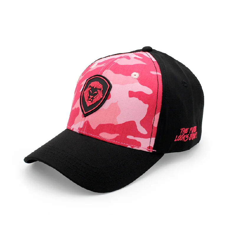 Beanies & Headbands with Long Wear-VT Shield Logo Future Looks Bright Red & Pink Camo Snapback Hat