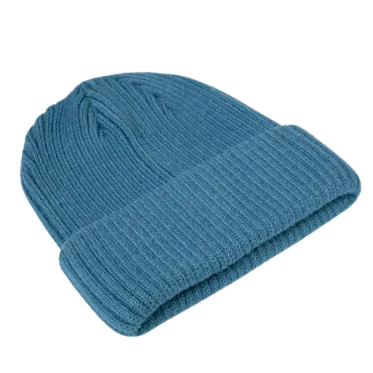 Beanies & Headbands with Star Prints-Uflex Unisex Fishermans Beanie - Petrol Blue