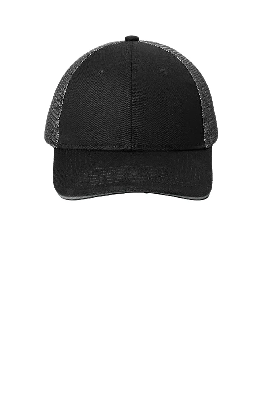 Mens hats with simple designs-Port Authority Mens Adjustable Hat - Black/Silver Grey