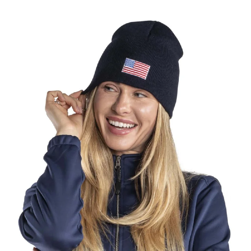 Beanies & Headbands with Neat Style-Made in USA Embroidered Flag Beanie