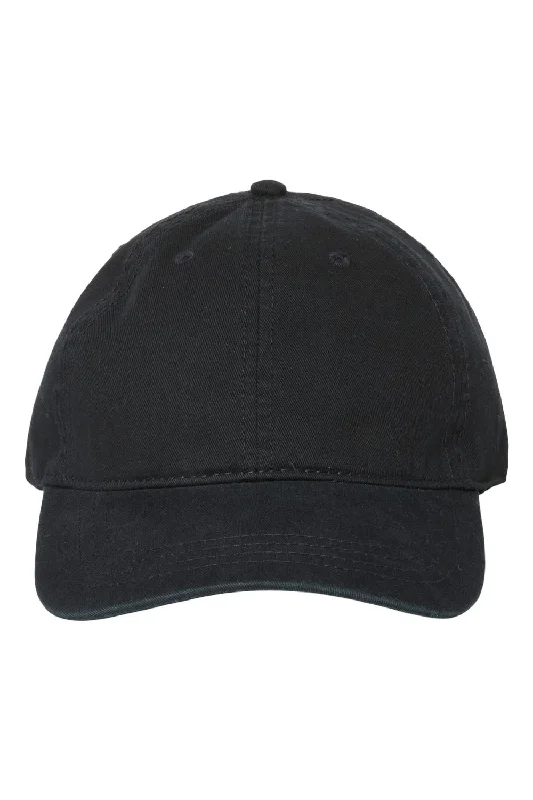 Mens hats for large sizes-Cap America Mens Relaxed Adjustable Dad Hat - Black