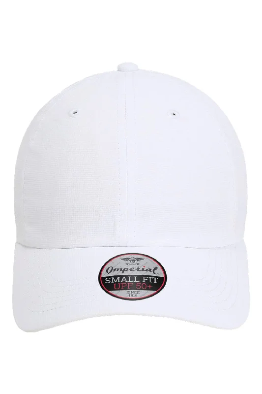 Mens hats for soggy days-Imperial Mens The Hinsen Ponytail Performance Moisture Wicking Adjustable Hat - White