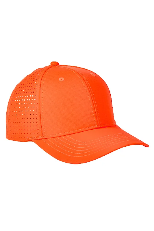 Mens hats with holiday themes-Big Accessories Mens Performance Adjustable Hat - Bright Orange