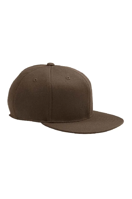 Mens hats for endurance runs-Flexfit Mens Moisture Wicking Fitted Stretch Fit Hat - Brown