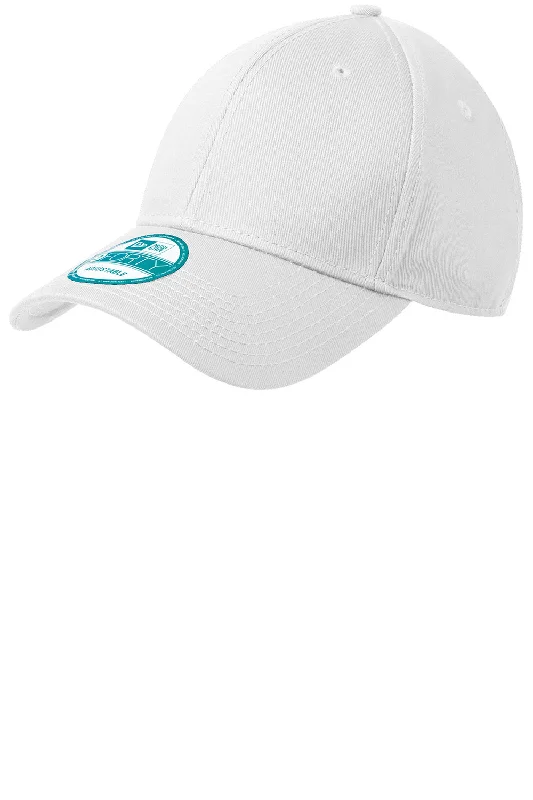 Mens hats with solid colors-New Era Mens Adjustable Hat - White