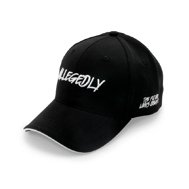 Beanies & Headbands with Fun Shapes-Allegedly Black & White Future Looks Bright Snapback Hat