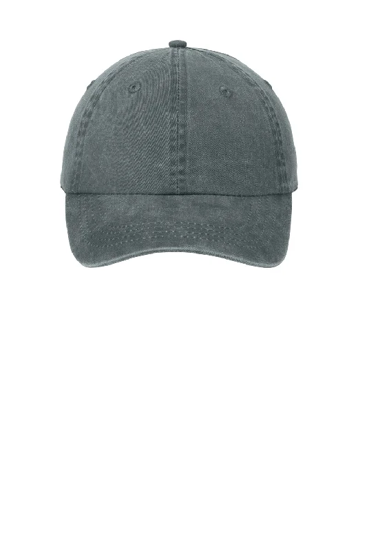 Mens hats for group fitness-Port & Company Mens Adjustable Hat - Charcoal Grey