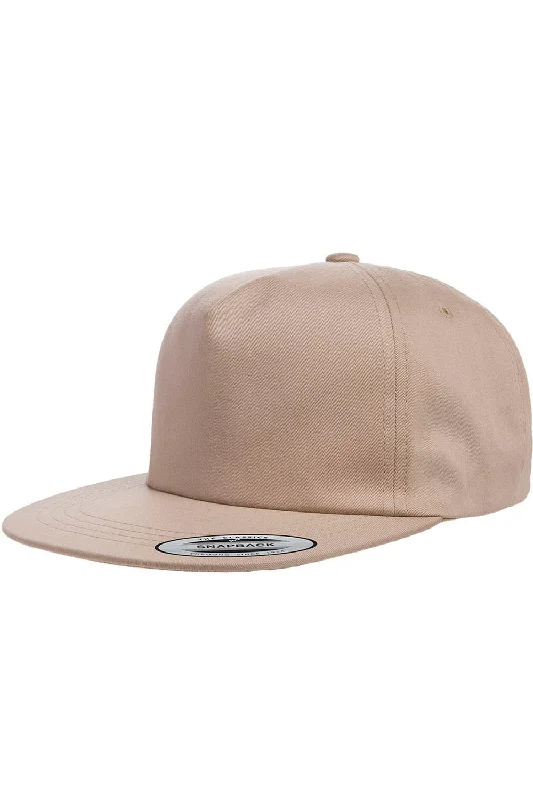 Mens hats with reflective strips-Yupoong Mens Adjustable Hat - Khaki