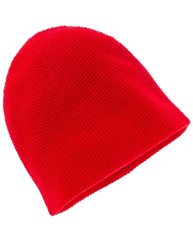 Womens Hats with pull edges-Phenix Waffle Knit Double Layer Cashmere Hat