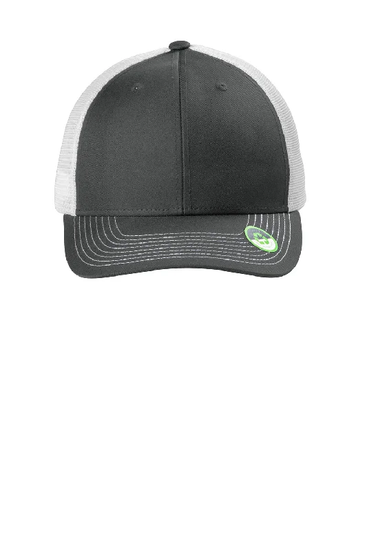 Mens hats for evening hikes-Port Authority Mens Eco Snapback Trucker Hat - Smoke Grey/White