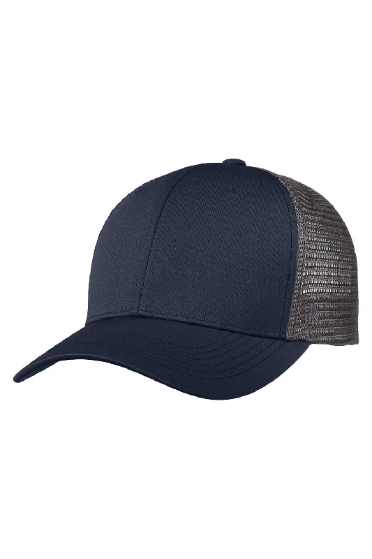 Mens hats with warm texture-J America Mens Ranger Snapback Hat - Navy Blue/Charcoal Grey