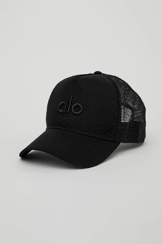 Beanies & Headbands with Initials Option-District Trucker Hat - Black