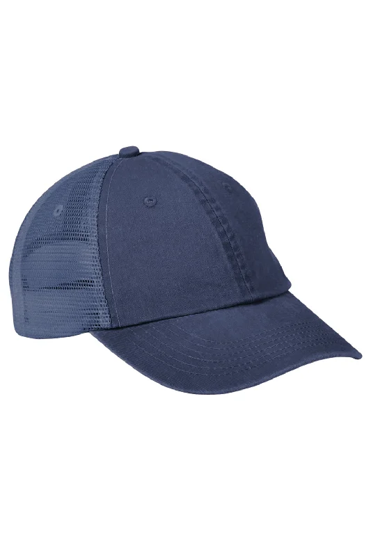 Mens hats with cozy texture-Adams Mens Vibe Adjustable Trucker Hat - Navy Blue