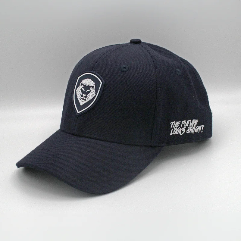 Beanies & Headbands with Firm Weave-VT Shield Logo Future Looks Bright Navy Snapback Hat