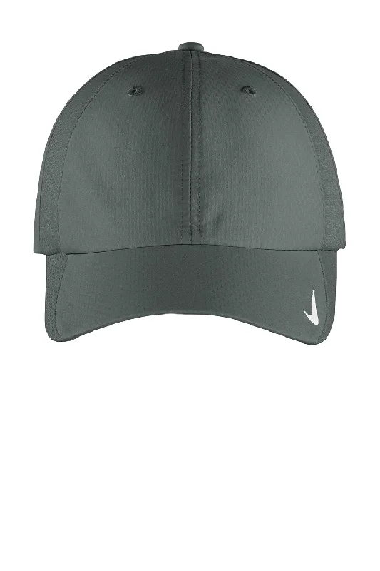 Mens hats with green cotton-Nike Mens Sphere Dry Moisture Wicking Adjustable Hat - Anthracite Grey