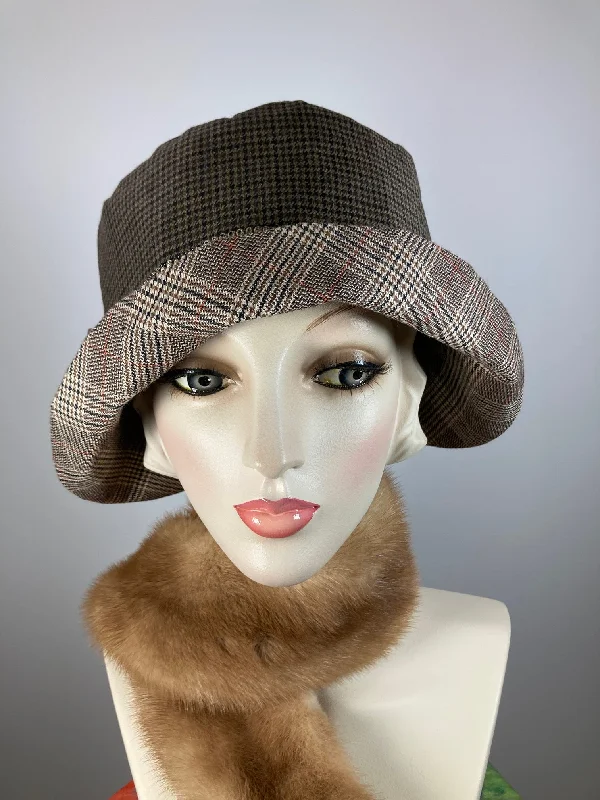 bucket hats for adding style to your sunny day adventures-Blue, brown, beige, ivory, orange cloche hat. Women's winter cloche. Ladies small brim winter bucket hat. Great Gatsby Downton Abbey Hat.