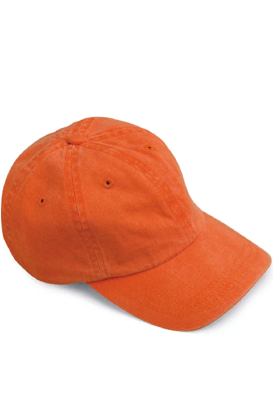 Mens hats with plush fabric-Adams Mens Adjustable Hat - Tangerine Orange