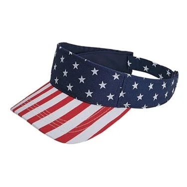 Beanies & Headbands for Bitter Cold-American Flag Print Visor