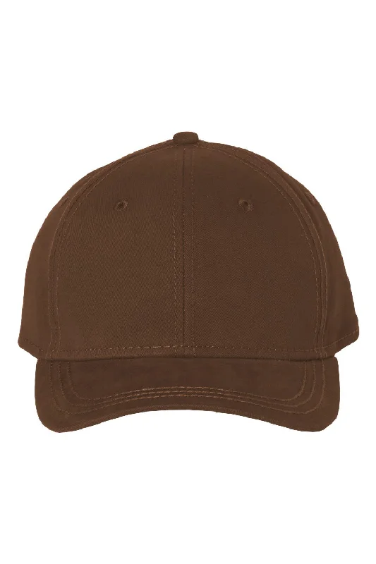 Mens hats with snapback closure-Dri Duck Mens Heritage Twill Adjustable Hat - Brown